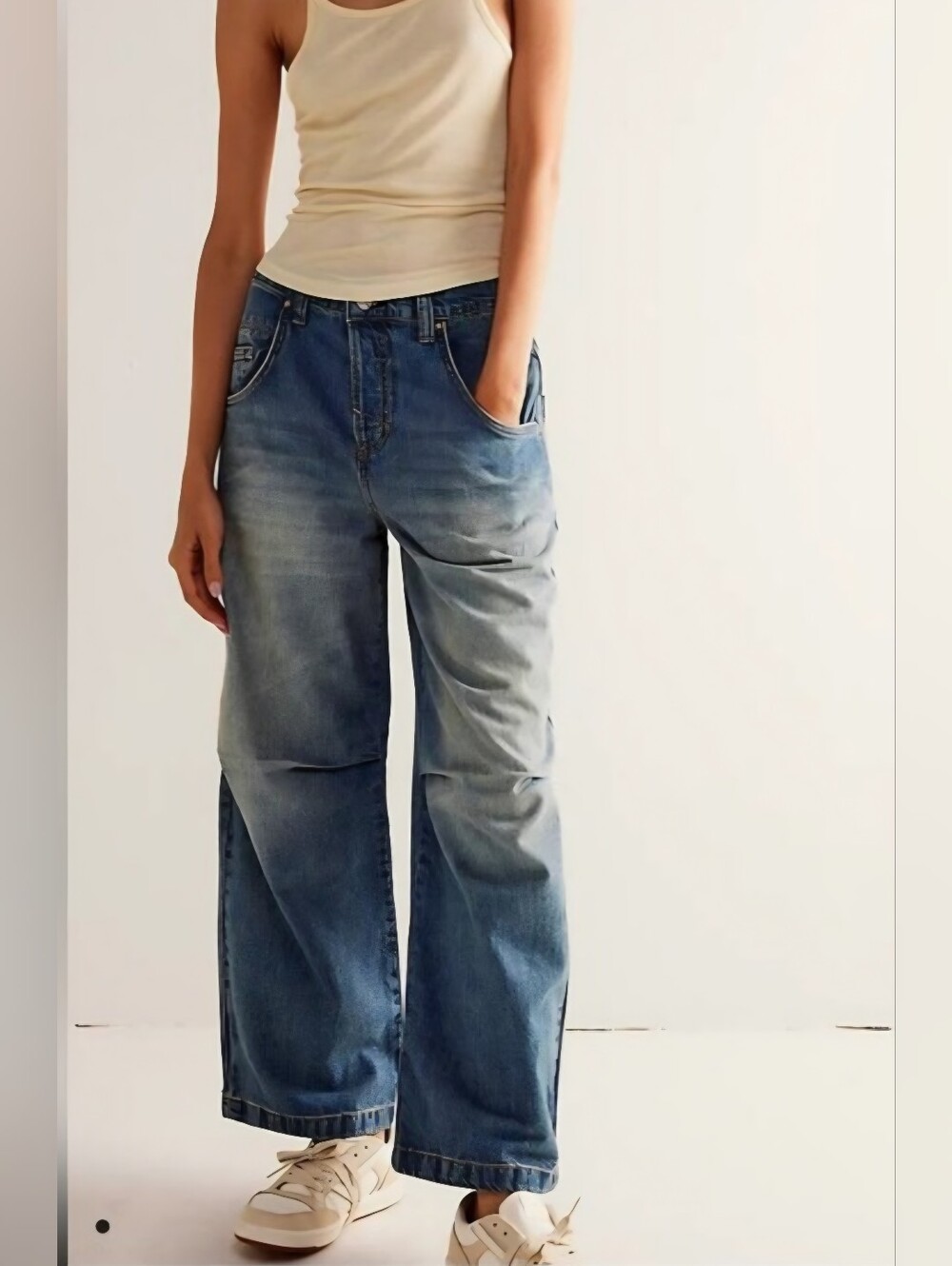 We The Free Twin Flame Cropped Wide-Leg Jeans